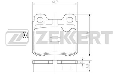 BS3000 ZEKKERT Комплект тормозных колодок, дисковый тормоз