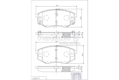 Y02950 ASHUKI by Palidium Комплект тормозных колодок, дисковый тормоз