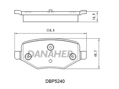 DBP5240 DANAHER Комплект тормозных колодок, дисковый тормоз