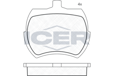 180002 ICER Комплект тормозных колодок, дисковый тормоз