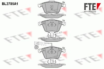 BL2785A1 FTE Комплект тормозных колодок, дисковый тормоз