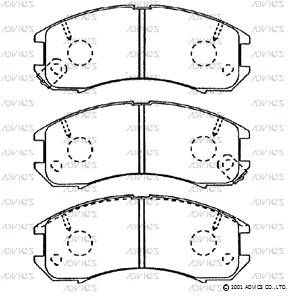 SN784P ADVICS Комплект тормозных колодок, дисковый тормоз