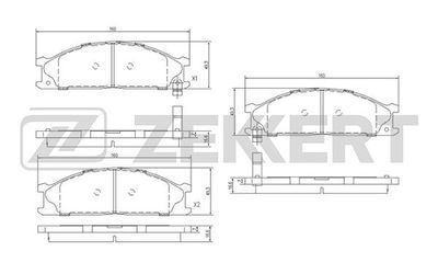 BS2518 ZEKKERT Комплект тормозных колодок, дисковый тормоз