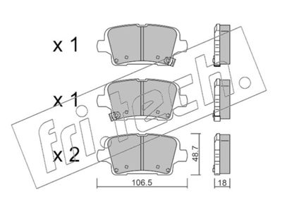 11810 fri.tech. Комплект тормозных колодок, дисковый тормоз