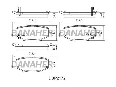 DBP2172 DANAHER Комплект тормозных колодок, дисковый тормоз