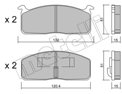 2204570 METELLI Комплект тормозных колодок, дисковый тормоз