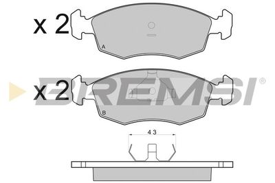 BP2950 BREMSI Комплект тормозных колодок, дисковый тормоз