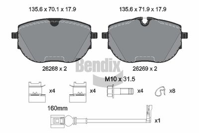 BPD2491 BENDIX Braking Комплект тормозных колодок, дисковый тормоз