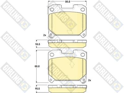 6131059 GIRLING Комплект тормозных колодок, дисковый тормоз
