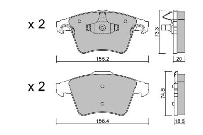 BPVW1032 AISIN Комплект тормозных колодок, дисковый тормоз