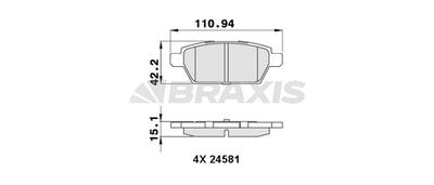 AA0289 BRAXIS Комплект тормозных колодок, дисковый тормоз