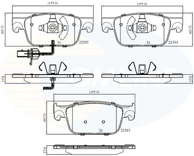 CBP12352 COMLINE Комплект тормозных колодок, дисковый тормоз