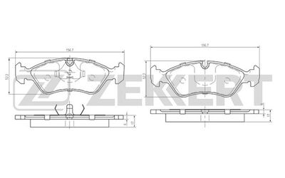 BS2458 ZEKKERT Комплект тормозных колодок, дисковый тормоз