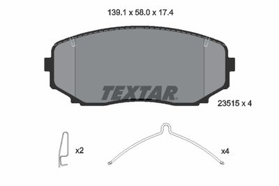 2351503 TEXTAR Комплект тормозных колодок, дисковый тормоз