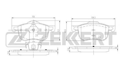 BS2760 ZEKKERT Комплект тормозных колодок, дисковый тормоз