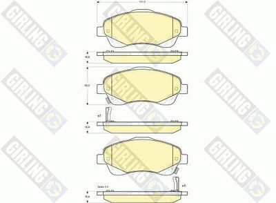 6133364 GIRLING Комплект тормозных колодок, дисковый тормоз