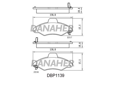 DBP1139 DANAHER Комплект тормозных колодок, дисковый тормоз