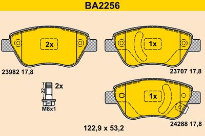 BA2256 BARUM Комплект тормозных колодок, дисковый тормоз