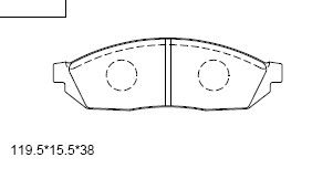 KD3767 ASIMCO Комплект тормозных колодок, дисковый тормоз