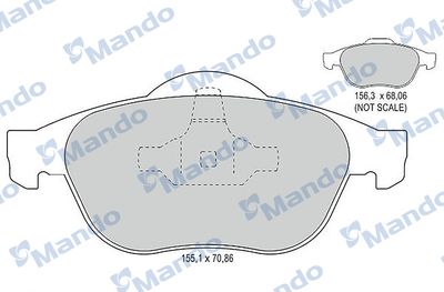 MBF015802 MANDO Комплект тормозных колодок, дисковый тормоз