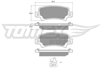 TX1375 TOMEX Brakes Комплект тормозных колодок, дисковый тормоз