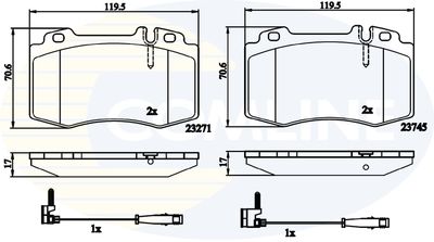 CBP21117 COMLINE Комплект тормозных колодок, дисковый тормоз