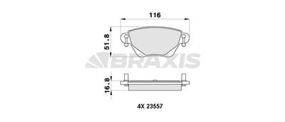 AB0421 BRAXIS Комплект тормозных колодок, дисковый тормоз