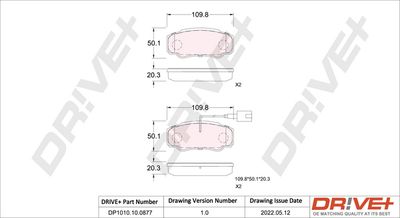 DP1010100877 Dr!ve+ Комплект тормозных колодок, дисковый тормоз