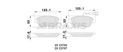 AB0228 BRAXIS Комплект тормозных колодок, дисковый тормоз