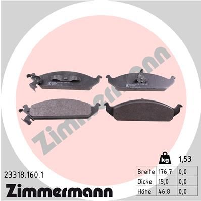 233181601 ZIMMERMANN Комплект тормозных колодок, дисковый тормоз