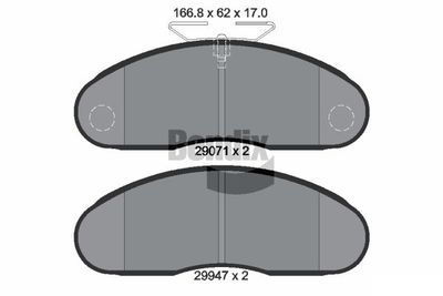 BPD2284 BENDIX Braking Комплект тормозных колодок, дисковый тормоз