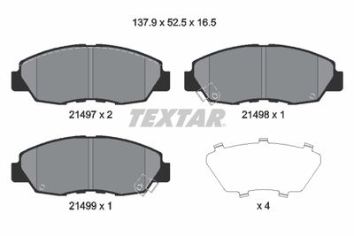 2149704 TEXTAR Комплект тормозных колодок, дисковый тормоз