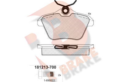 RB1213700 R BRAKE Комплект тормозных колодок, дисковый тормоз