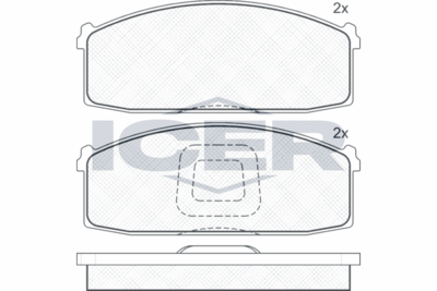 180396 ICER Комплект тормозных колодок, дисковый тормоз