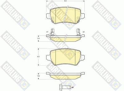 6115151 GIRLING Комплект тормозных колодок, дисковый тормоз