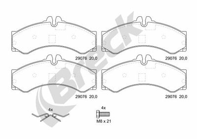 290760070310 BRECK Комплект тормозных колодок, дисковый тормоз