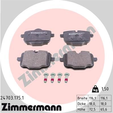 247031751 ZIMMERMANN Комплект тормозных колодок, дисковый тормоз