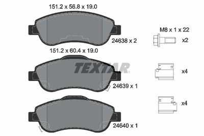 2463801 TEXTAR Комплект тормозных колодок, дисковый тормоз