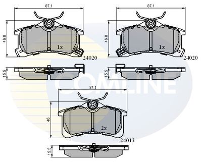 CBP3903 COMLINE Комплект тормозных колодок, дисковый тормоз