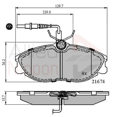 ADB1340 COMLINE Комплект тормозных колодок, дисковый тормоз