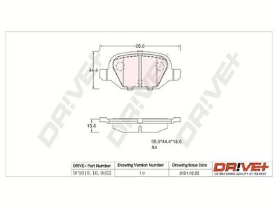 DP1010100853 Dr!ve+ Комплект тормозных колодок, дисковый тормоз