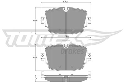 TX1613 TOMEX Brakes Комплект тормозных колодок, дисковый тормоз