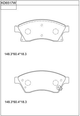 KD6517W ASIMCO Комплект тормозных колодок, дисковый тормоз