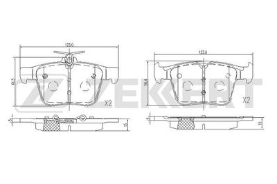 BS1114 ZEKKERT Комплект тормозных колодок, дисковый тормоз