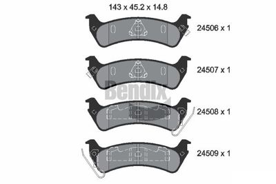 BPD2162 BENDIX Braking Комплект тормозных колодок, дисковый тормоз