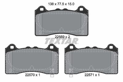 2256901 TEXTAR Комплект тормозных колодок, дисковый тормоз