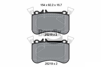 BPD2237 BENDIX Braking Комплект тормозных колодок, дисковый тормоз