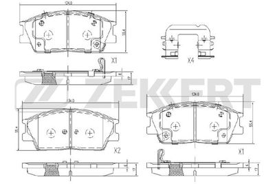 BS1257 ZEKKERT Комплект тормозных колодок, дисковый тормоз