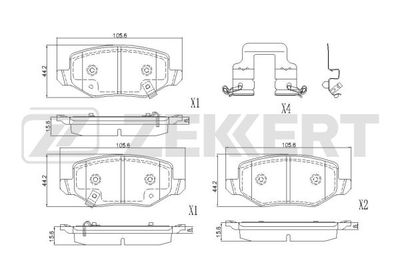 BS1178 ZEKKERT Комплект тормозных колодок, дисковый тормоз