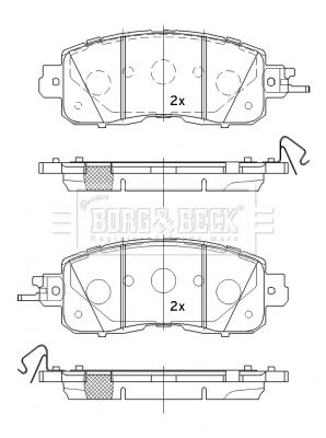 BBP2534 BORG & BECK Комплект тормозных колодок, дисковый тормоз